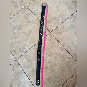 Express Black Studded Heart Accent Belt